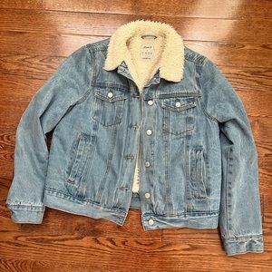 DENIM LINED WITH FAUX FUR JACKET